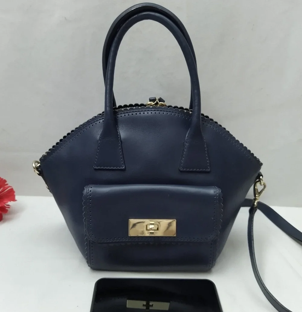 Kate Spade Palm Springs Maggie Midnight Blue Satchel Bag